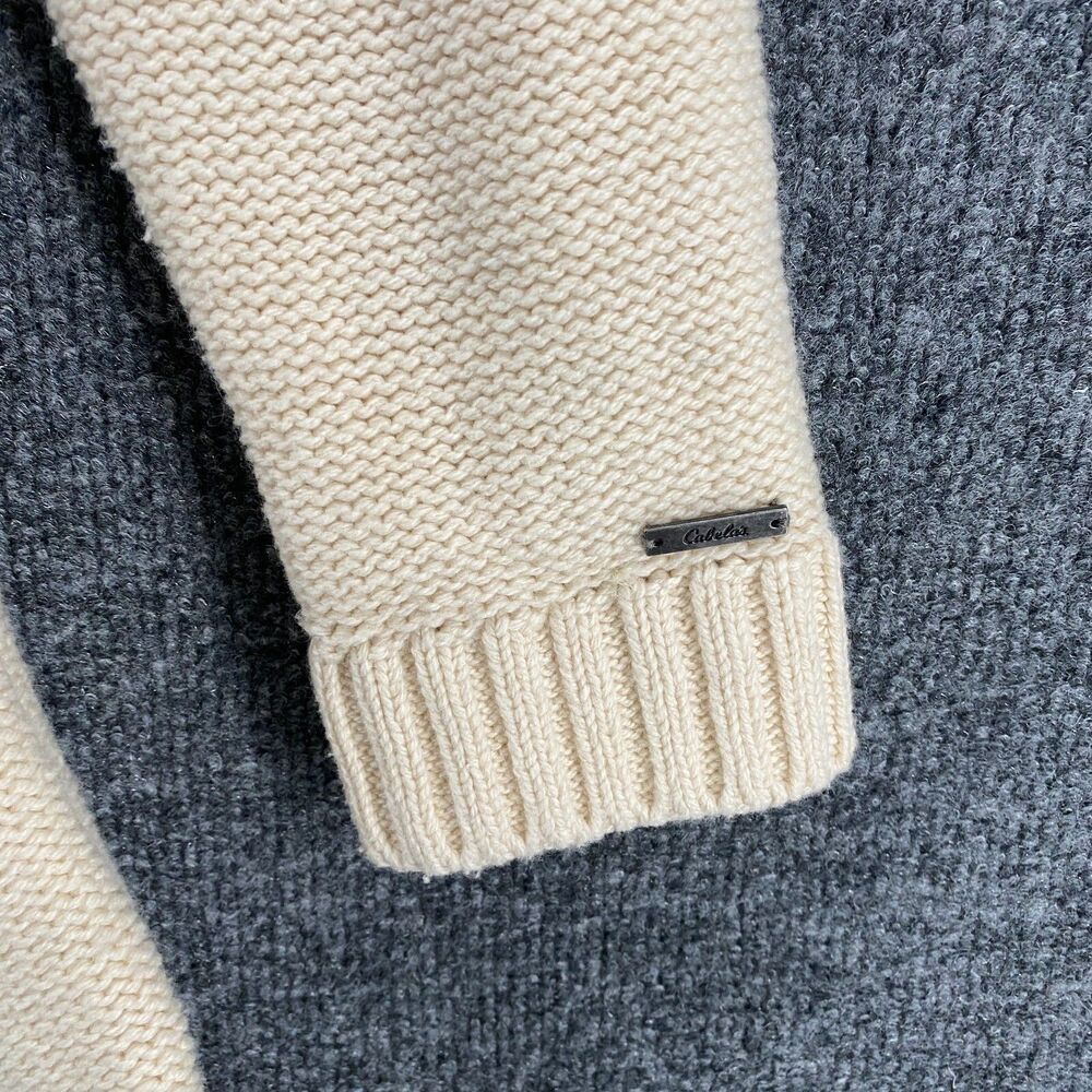 Cabelas Cardigan Sweater Womens‎ S Cream Wool Blend Button Up Fairy Cottage Boho - Picture 4 of 10